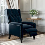 Gracewood Hollow Bea Velvet Wingback Push Back Recliner Chair