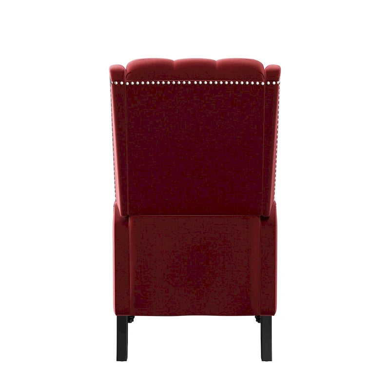 Gracewood Hollow Bea Velvet Wingback Push Back Recliner Chair