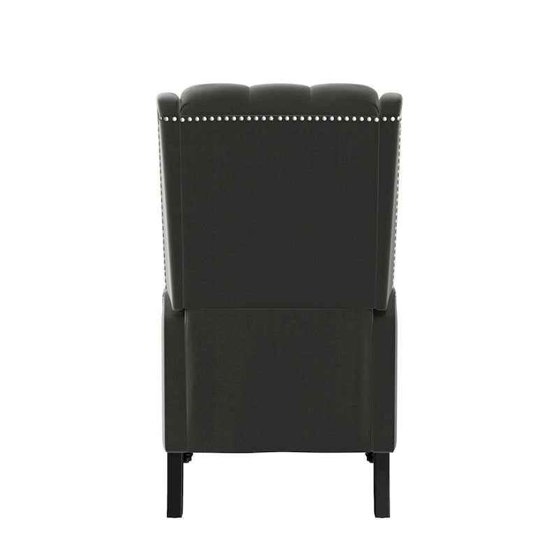 Gracewood Hollow Bea Velvet Wingback Push Back Recliner Chair