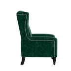 Gracewood Hollow Bea Velvet Wingback Push Back Recliner Chair