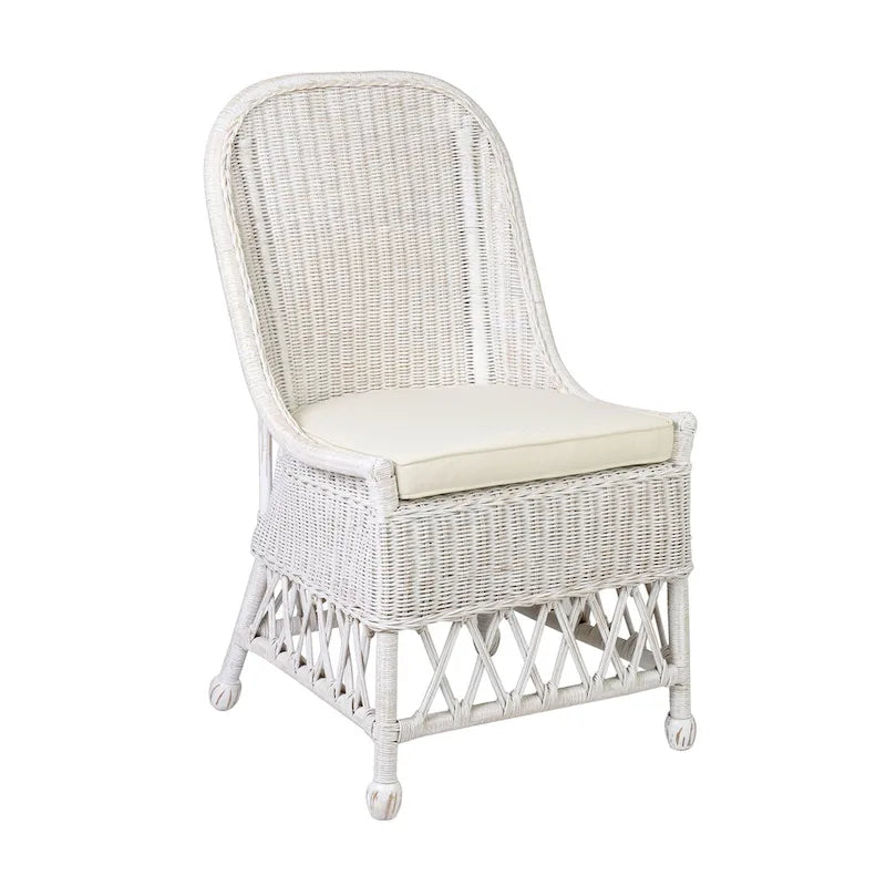 Natural Rattan Cushioned Dining Accent Chair by East at Main