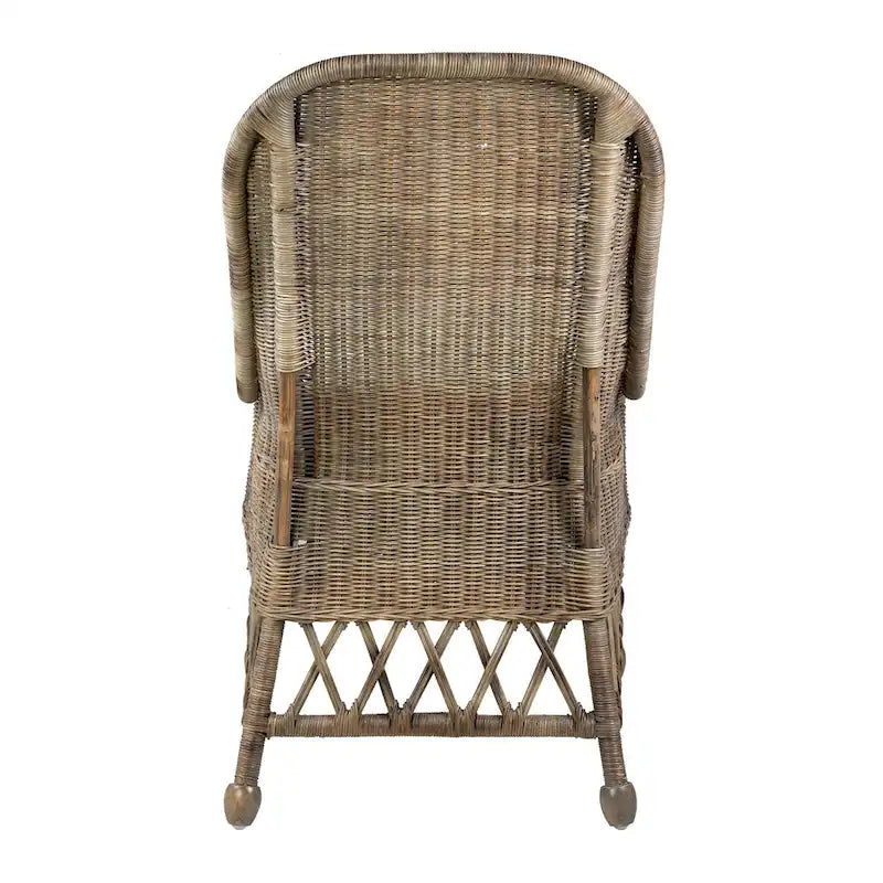 Natural Rattan Cushioned Dining Accent Chair by East at Main