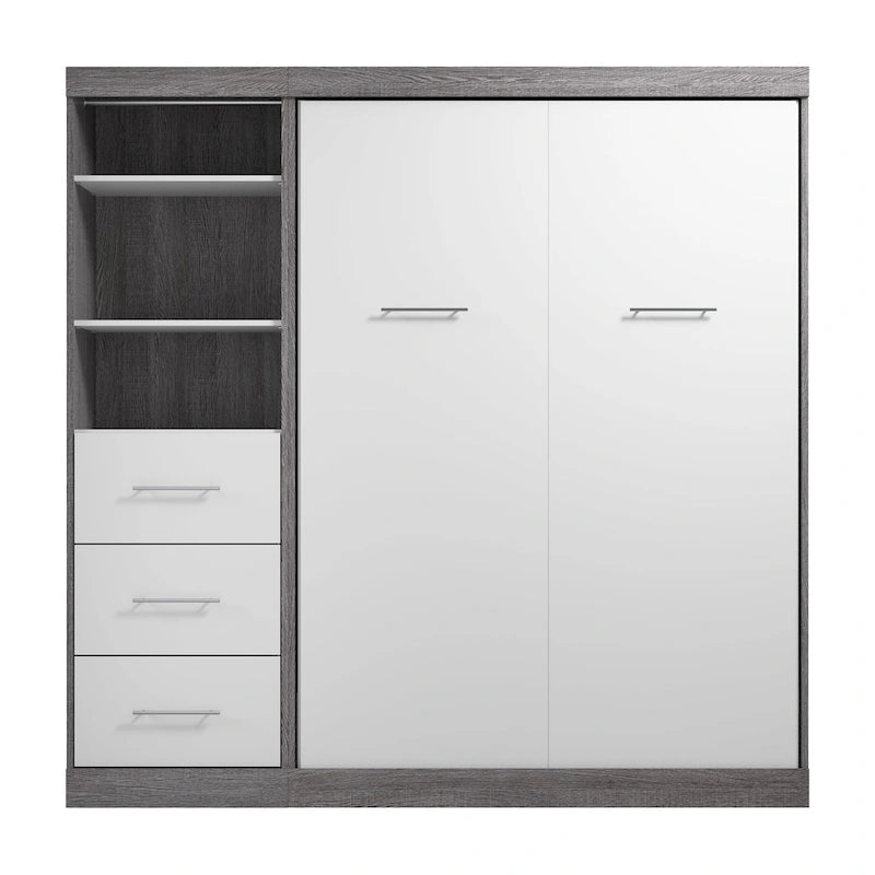 Nebula Full Murphy Bed and Closet Organizer with Drawers by Bestar