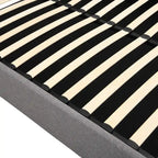 Queen Size Linen Upholstered Platform Bed with Lift Up Storage System