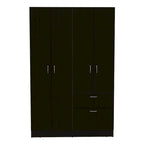 TUHOME Vaupes Armoire with 2 Double Door Cabinets, Drawer, 5 Interior Shelves, Rod, and Pull Down Cabinet - N/A