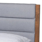 Jarlan Transitional Fabric Upholstered Wood Platform Bed-Light Grey