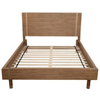 Alpine Furniture Easton Wood Platform Bed in Sand (Beige)