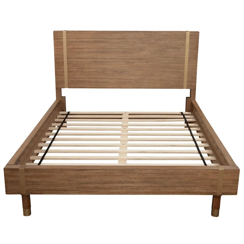 Alpine Furniture Easton Wood Platform Bed in Sand (Beige)