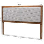 Iden Modern and Contemporary Wood Headboard -Light Grey