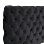 Roundhill Furniture Apoera Velvet Upholstered Button Tufted Bed, King, Black