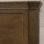 Roundhill Furniture Maderne Traditional Wood Panel Bed, Antique Walnut Finish