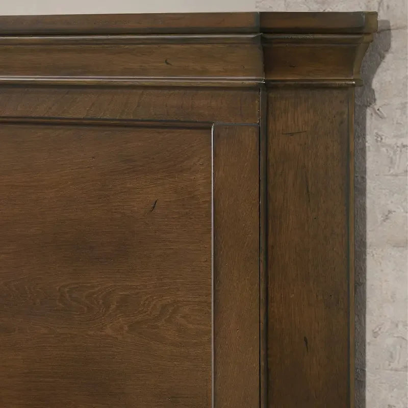 Roundhill Furniture Maderne Traditional Wood Panel Bed, Antique Walnut Finish