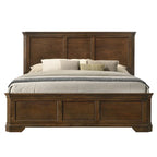 Roundhill Furniture Maderne Traditional Wood Panel Bed, Antique Walnut Finish