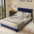 Velvet Upholstered Platform Bed Frame