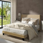 Velvet Upholstered Platform Bed Frame