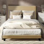 Velvet Upholstered Platform Bed Frame
