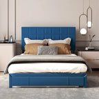 Velvet Upholstered Platform Bed Frame
