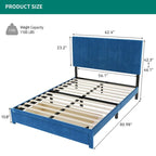 Velvet Upholstered Platform Bed Frame