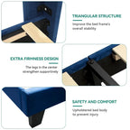 Velvet Upholstered Platform Bed Frame