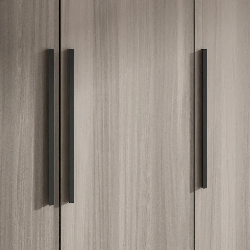 Wardrobe Armoire Wooden Closet Cabinet 6 Storage Cube and Hanging Rod