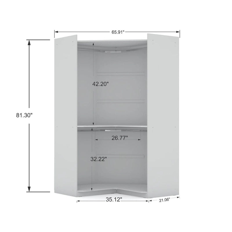 Mulberry 3.0 Sectional Modern Corner Wardrobe Closet Set of 2