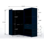 Mulberry 3.0 Sectional Modern Corner Wardrobe Closet Set of 2