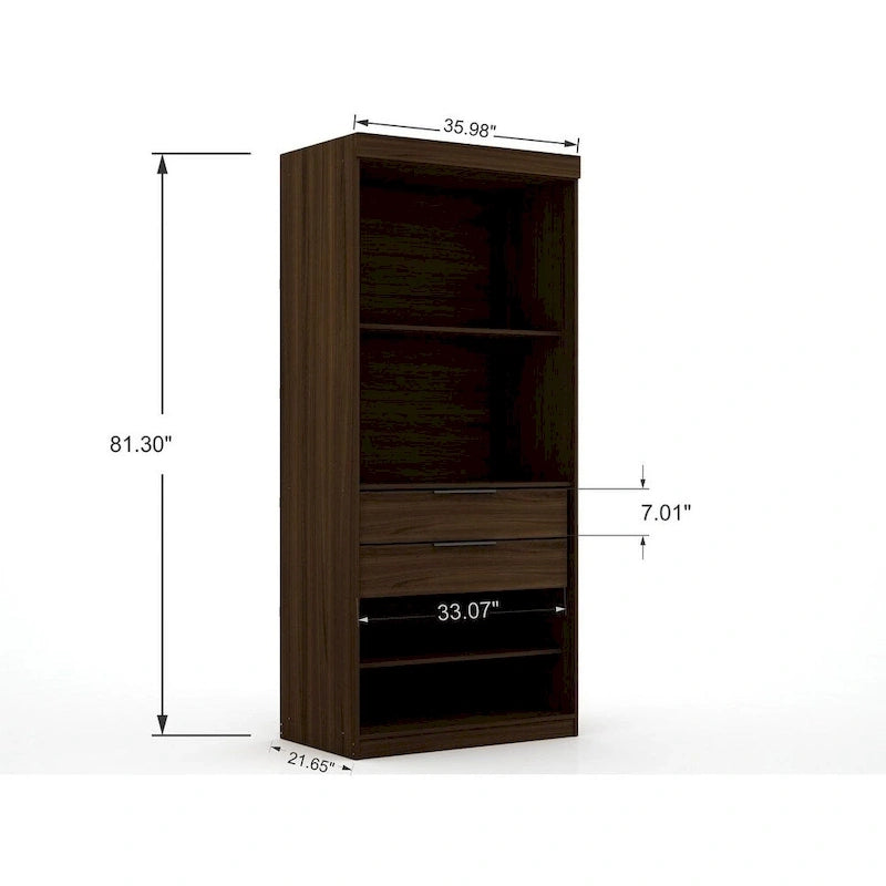 Mulberry 3.0 Sectional Modern Corner Wardrobe Closet Set of 2
