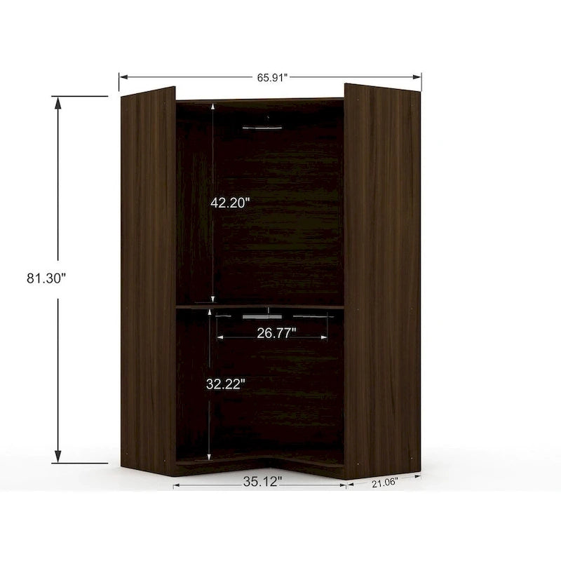 Mulberry 3.0 Sectional Modern Corner Wardrobe Closet Set of 2
