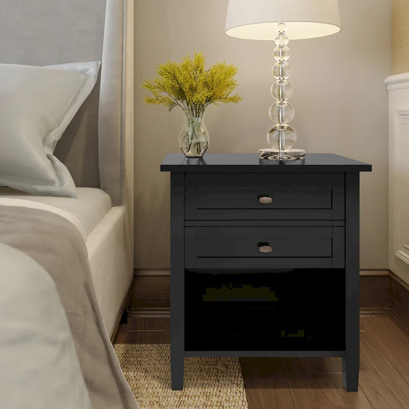 WYNDENHALL Norfolk 24 inch Wide Transitional Bedside Nightstand Table - 24 Inches wide