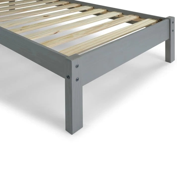 Wood Slatted Twin Size Bed Corona Collection