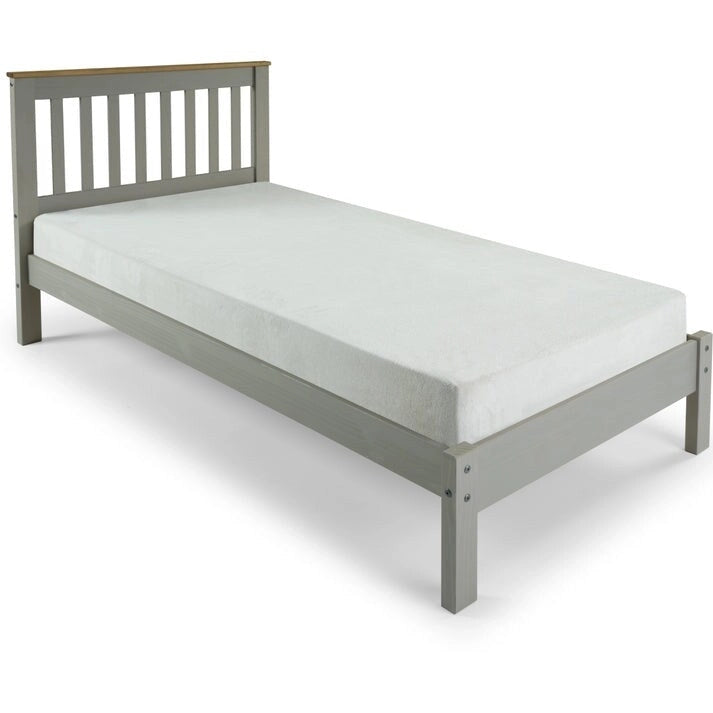 Wood Slatted Twin Size Bed Corona Collection