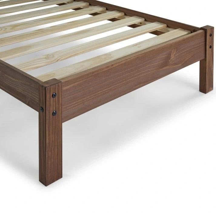 Wood Slatted Twin Size Bed Corona Collection