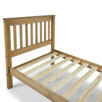 Wood Slatted Twin Size Bed Corona Collection