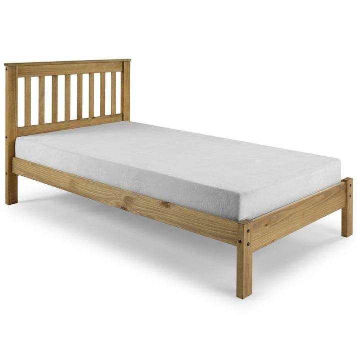 Wood Slatted Twin Size Bed Corona Collection