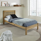 Wood Slatted Twin Size Bed Corona Collection