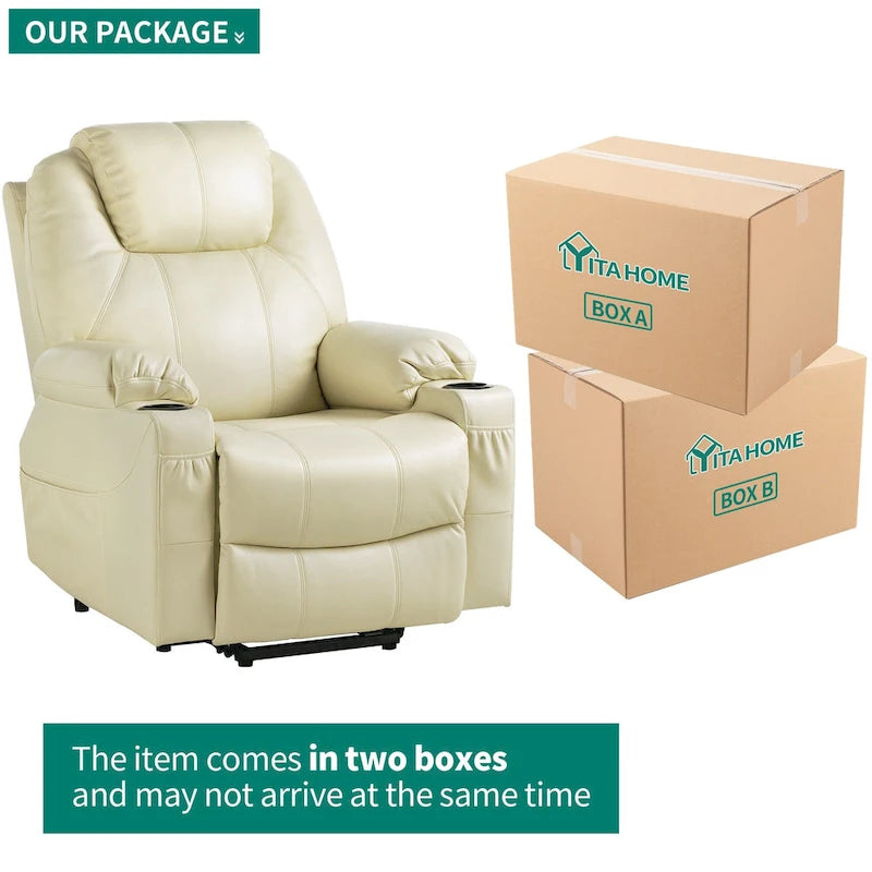 Moasis PU Massage Reclining Living Room Chair Power Lift Recliner Chair