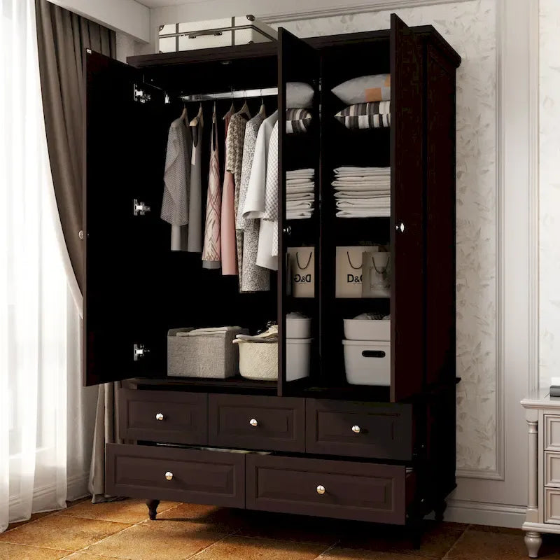 70.9H White Lacquered Armoires Wardrobes With Mirror Doors