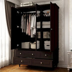 70.9H White Lacquered Armoires Wardrobes With Mirror Doors