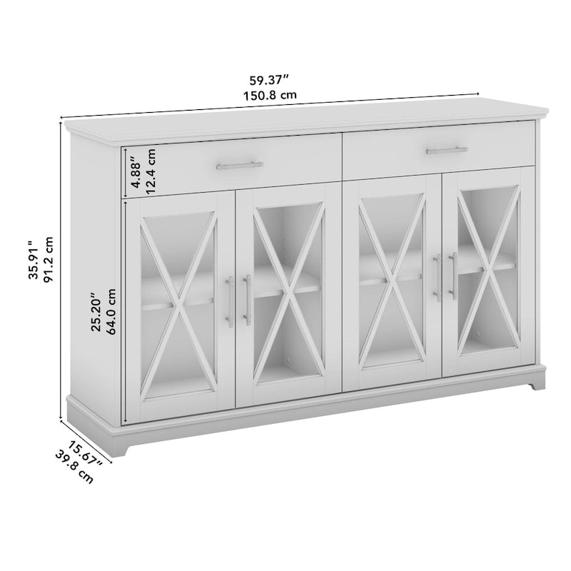 Lennox 60W Farmhouse TV Stand for 75 Inch TV by Bush Furniture