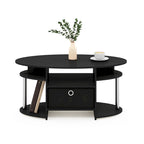 Furinno JAYA Simple Design Oval Coffee Table with Bin