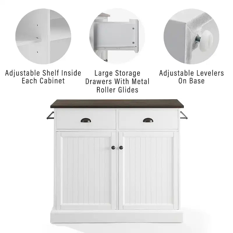 Crosley Shoreline Kitchen Island - 18d x 40W x 36.13h