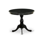 East West Furniture Dining Room Table - a Round kitchen Table Top with Pedestal Base, (Finish Options Available)
