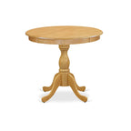 East West Furniture Dining Room Table - a Round kitchen Table Top with Pedestal Base, (Finish Options Available)