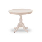 East West Furniture Dining Room Table - a Round kitchen Table Top with Pedestal Base, (Finish Options Available)