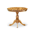 East West Furniture Dining Room Table - a Round kitchen Table Top with Pedestal Base, (Finish Options Available)