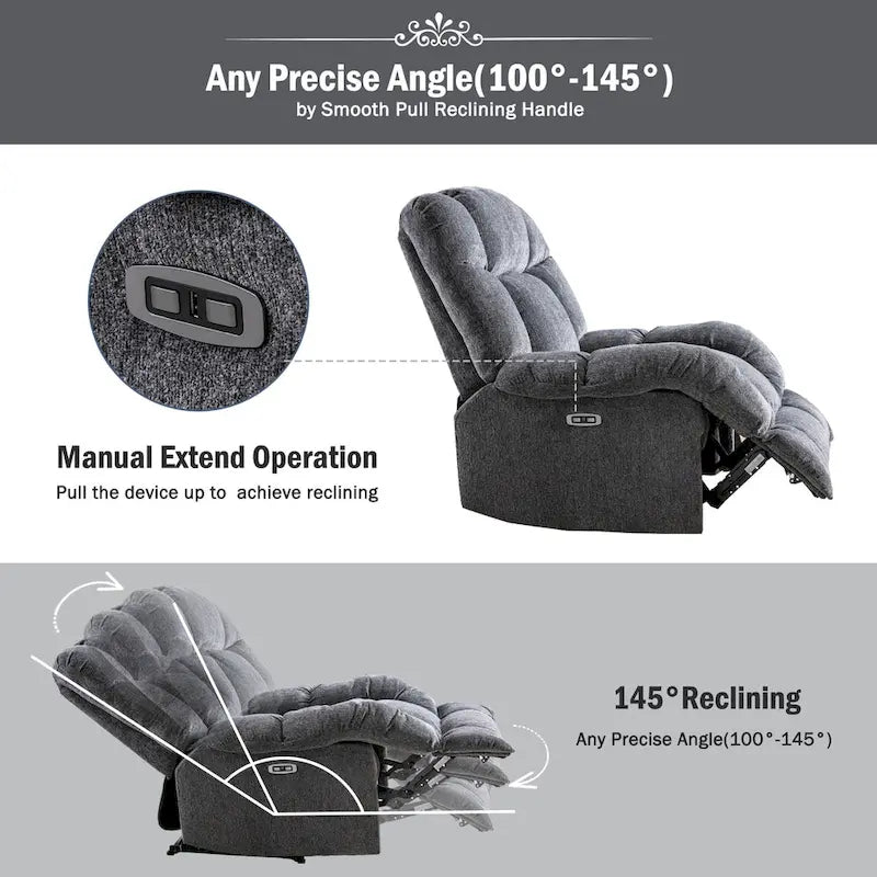 Chenille Power Standard Recliner Chair