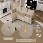 Futzca Linen Upholstered L-shaped Sectional Sofa w/ Reversible Chaise