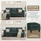 Futzca Linen Upholstered L-shaped Sectional Sofa w/ Reversible Chaise
