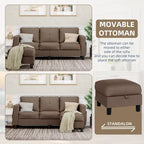 Futzca Linen Upholstered L-shaped Sectional Sofa w/ Reversible Chaise