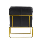 A&B Home 30-inch Black Chair with Gold Frame
